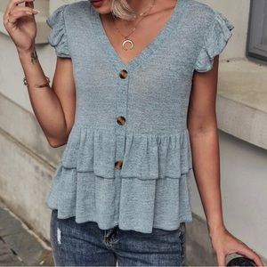 Adorable dusty blue shirt